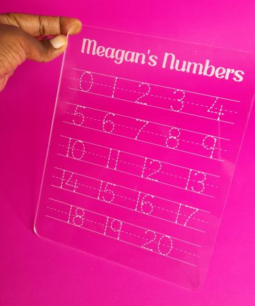 Acrylic Numbers Tracing Chart